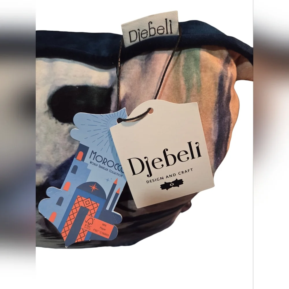 Djebel Morocco Boho Throw Pillow NWT Global Decor Street Scene Minaret at Tanger - Picture 3 of 8